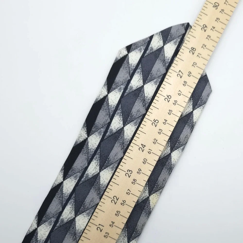 PIERRE BALMAIN COUTURE 100% SILK Tie Abstract Geometric Black White Korea Made‎